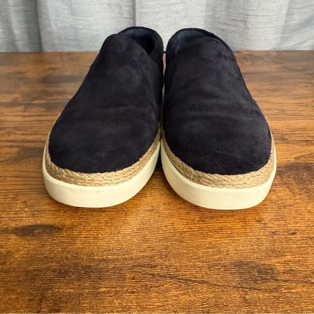 Vince Women's johan suede jute wrapped loafer sneakers 8.5‎ M Navy